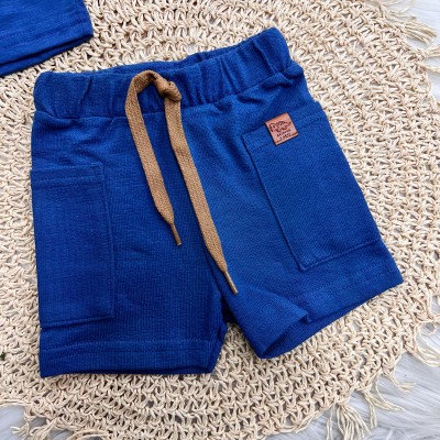  Conj. Camiseta Baby Bear Team e Bermuda - Azul Jeans